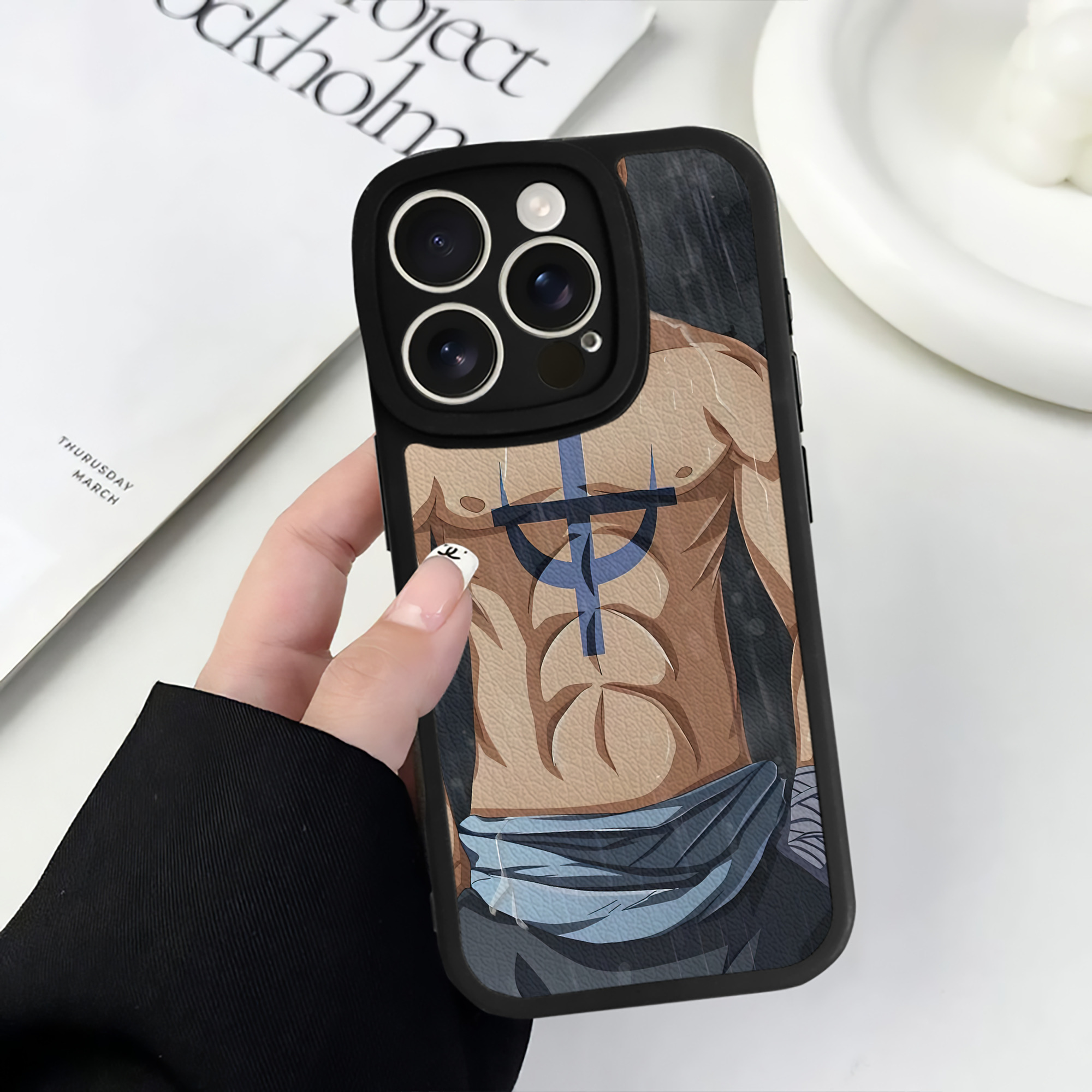 （画像用） ワンピース ONE PIECE 【iPhone 16シリーズ対応】シリコンスマホケース（レザー調） 材質：シリコン
